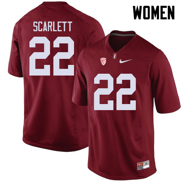 Women #22 Cameron Scarlett Stanford Cardinal College Football Jerseys Sale-Cardinal - Click Image to Close